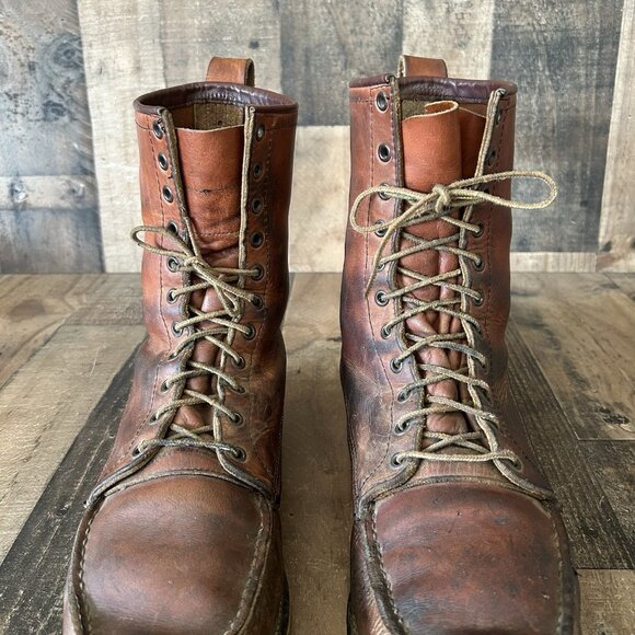 Red Wing Irish Setter Vintage Moc Toe Work Boots Mens 15 B - Picture 11 of 12
